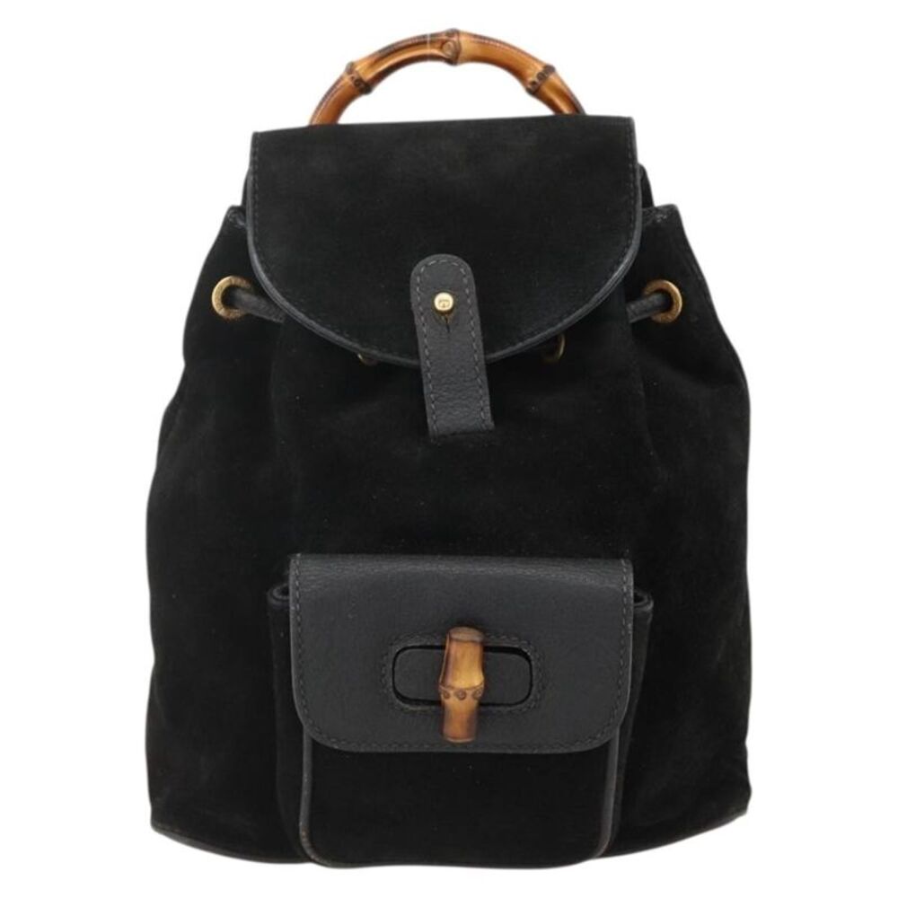 Gucci Gucci Bamboo Daim Black Denim_Jeans Backpack Bag